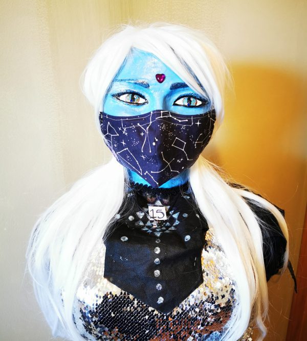 15 - navy blue with white glow constellations